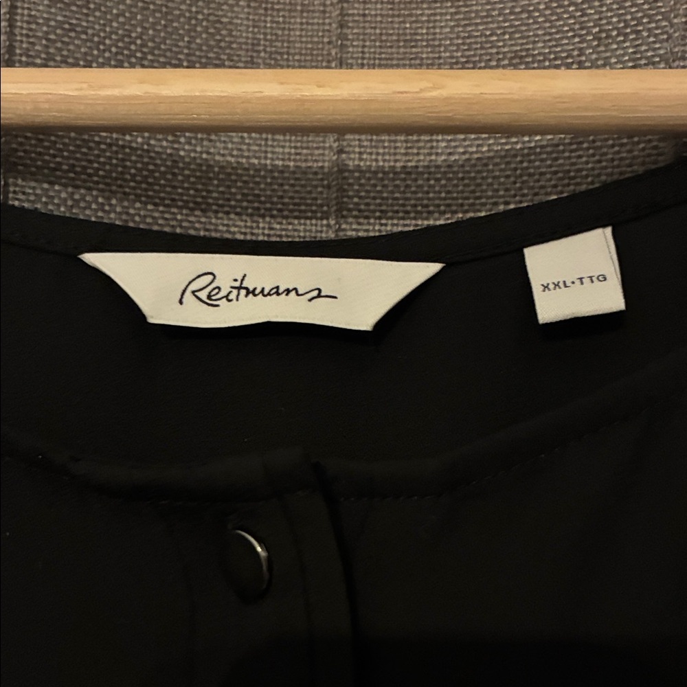 REITMANS Black Relaxed short sleeve Blouse XXL 2X - Picture 3 of 4
